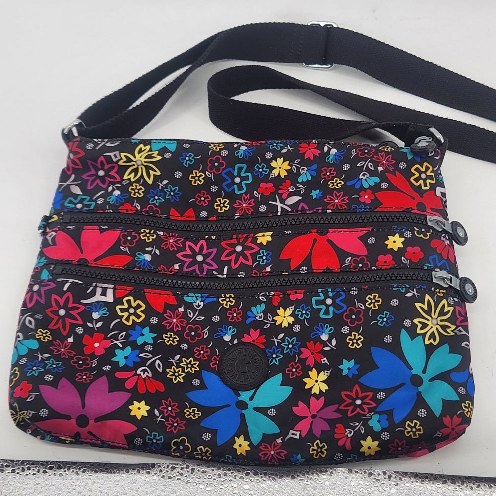 Kipling Alvar Extra Small Crossbody Bag Floral Print Black HB6141-094 Mini Purse